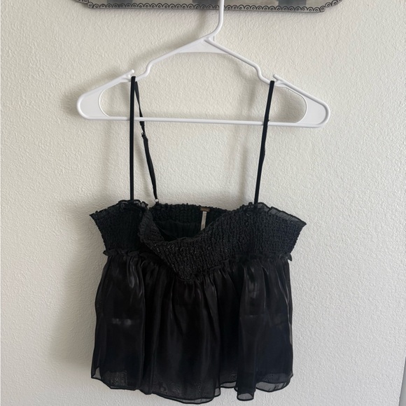 Free People Black Smocked Camisole - Picture 4 of 7